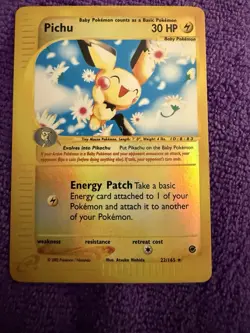 Pokemon Pichu TCG Expedition Base Set Reverse Holo Holo Rare Card 22/165 - Image 1