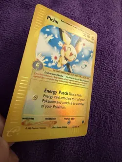 Pokemon Pichu TCG Expedition Base Set Reverse Holo Holo Rare Card 22/165 - Image 2