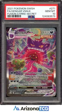 Pokemon 2021 Gengar VMAX 271/264 Alt Art Fusion Strike GEM MINT PSA 10 - Image 1