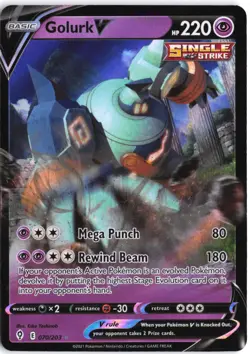Golurk V 070/203 Holo V Rare Evolving Skies Pokemon NM - Image 1
