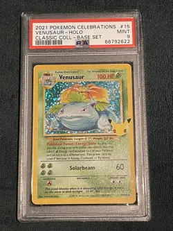 Venusaur Holo PSA 9 MINT 2021 Celebrations Classic Collection #15 Pokemon - Image 1