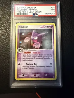 2004 Pokemon EX FireRed & LeafGreen 34 Haunter Reverse PSA 7 Near Mint *POP 33* - Image 1