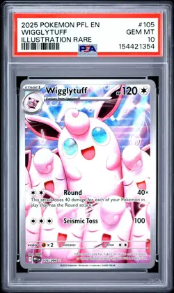 2025 Pokemon Phantasmal Flames Wigglytuff Illustration PSA 10 Gem Mint #105/094 - Image 1