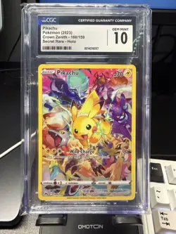 CGC Gem Mint 10 | Pokemon 2023 Crown Zenith Pikachu Secret Rare Holo 160/159 - Image 1