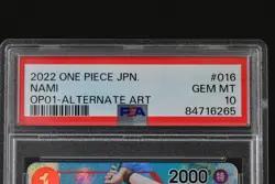 PSA10 One Piece Card Romance Dawn Nami OP01-016 R Parallel Japanese - Image 2
