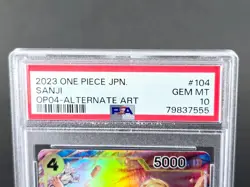 PSA 10 2023 One Piece JPN. SANJI OP04-Alternate ART Japanese #104 GEM MINT - Image 3
