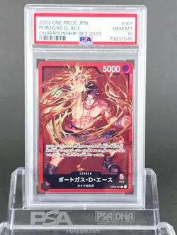 PSA 10 2023 One Piece Japanese Championship Set Portgas D. Ace #001 GEM MT - Image 1