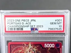 PSA 10 2023 One Piece Japanese Championship Set Portgas D. Ace #001 GEM MT - Image 3