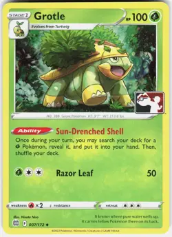 Grotle 007/172 Uncommon Prize Pack Series Cards Pokemon Holo Near Mint - Image 1