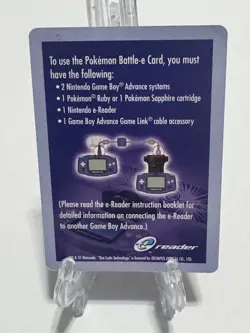 Pokemon Battle-e Card Instructions Ruby Sapphire e-Reader Guide EN - Image 1