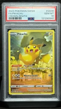 2023 Pokemon SWSH Crown Zenith Pikachu Galarian Gallery #GG30/GG70 PSA 10 - Image 3