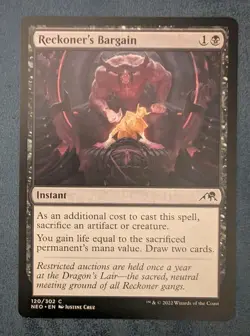 MTG Kamigawa : Neon Dynasty Common RECKONER'S BARGAIN NM - Image 1