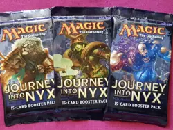 Magic The Gathering JOURNEY INTO NYX New Sealed Booster Pack Lot ALL 3 ART MTG - Image 1
