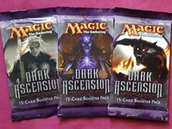 MTG Magic The Gathering DARK ASCENSION New Sealed Booster ALL 3 PACK ART - Image 1