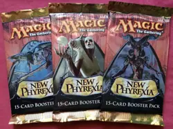 Magic The Gathering NEW PHYREXIA New Sealed Booster ALL 3 PACK ART MTG - Image 1