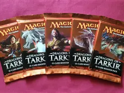 MTG Magic The Gathering DRAGONS OF TARKIR New Sealed Booster ALL 5 PACK ART - Image 1