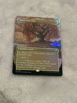 MTG BLB Three Tree City Autumn (Borderless) 0339 Near Mint Foil​​ PlayCard, Mtg - Image 1