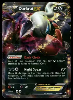 Darkrai EX 63/108 Holo EX Rare Dark Explorers Pokemon LP - Image 1