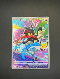 044 Litten Pokemon TCG Mega Evolution Promo Holo NM - Image 1