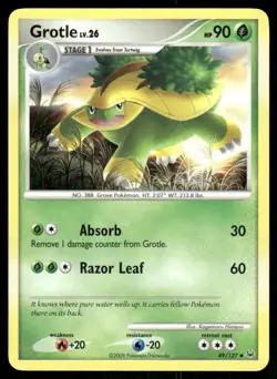 2009 Pokemon Grotle Uncommon Platinum 49/127 NM - Image 1