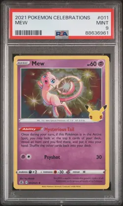 2021 Pokemon Celebrations Mew #011 Holo Rare PSA 9 MINT - Image 1