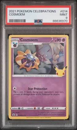 2021 Pokemon Celebrations Lillie Cosmoem #014 Holo Rare PSA 9 MINT - Image 1