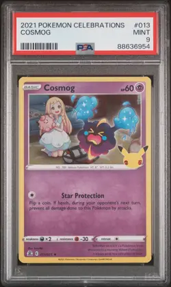 2021 Pokemon Celebrations Lillie Cosmog #013 Holo Rare PSA 9 MINT - Image 1