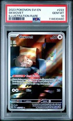 Pokemon Pokemon Skwovet 222/198 SV01 Scarlet Violet Base Set Holo PSA 10 Pop. 83 - Image 1