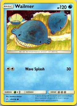 Wailmer 45/236 Common Cosmic Eclipse Pokemon Near Mint - Image 1