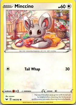 Minccino 146/202 Common Sword & Shield Pokemon Near Mint - Image 1