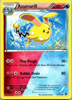Azumarill 77/114 Uncommon Steam Siege Pokemon Near Mint - Image 1