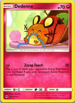 Dedenne 142/214 Uncommon Lost Thunder Pokemon Near Mint - Image 1