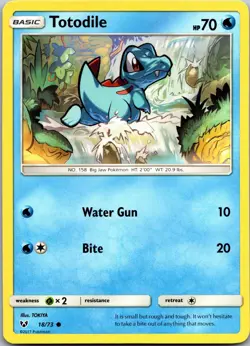 Totodile 18/73 Common Shining Legends Pokemon Near Mint - Image 1