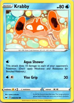 Krabby 042/202 Common Sword & Shield Pokemon Near Mint - Image 1