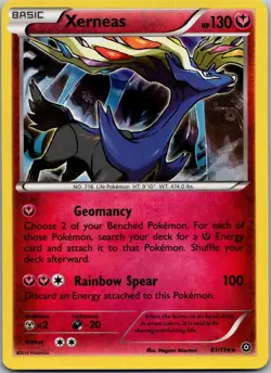 Xerneas 81/114 Holo Rare Steam Siege Pokemon Holo Near Mint - Image 1