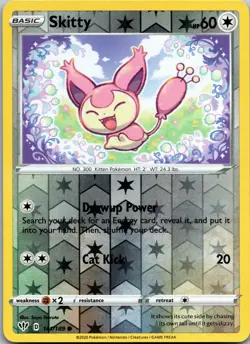 Skitty 141/189 Common Darkness Ablaze Pokemon Reverse Holo Near Mint - Image 1