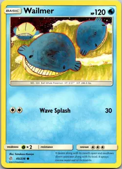 Wailmer 45/236 Common Cosmic Eclipse Pokemon Near Mint - Image 1
