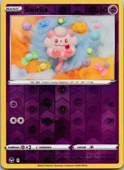 Swirlix 083/195 Common Silver Tempest Pokemon Reverse Holo Near Mint - Image 1