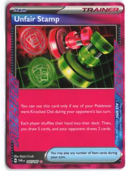 Unfair Stamp 165/167 ACE SPEC Rare Twilight Masquerade Pokemon NM - Image 1