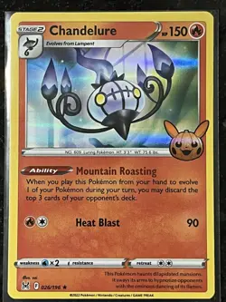 Chandelure 26/196 Lost Origin Holo Rare Pokemon Card TCG Pokemon 026/196 - Image 1