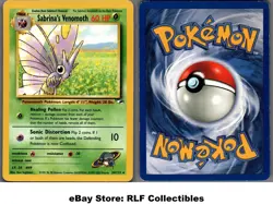 2000 Pokemon, Gym Heroes, #34/132 Sabrina's Venomoth, Rare - Image 1