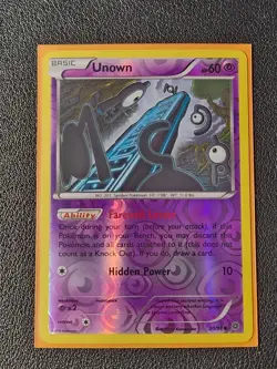 reverse holo Unown 30/98 Pokemon card XY Ancient Origins common NM - Image 1