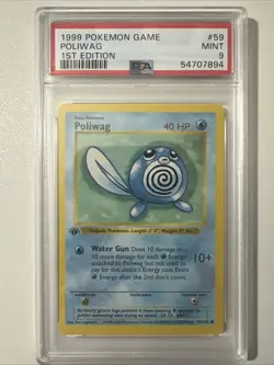 Pokemon PSA 9 1st Edition Poliwag 059/102 Base Set (Shadowless) - Image 1