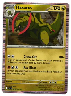 Pokemon TCG Haxorus 070/086 Black Bolt Holo Rare VLP - Image 1