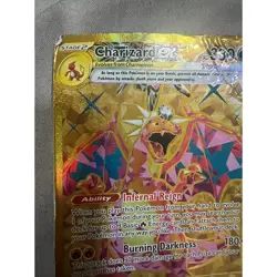 Pokemon Charizard ex 228/197 Obsidian Flames Hyper Rare Gold Tera Darkness Card - Image 4