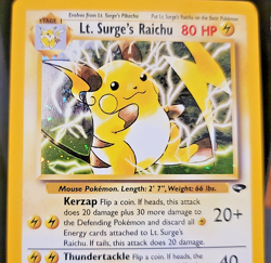 Lt. Surge's Raichu 11/132 Holo Rare - 2000 Gym Challenge WotC Pokemon-LP+/NM - Image 3