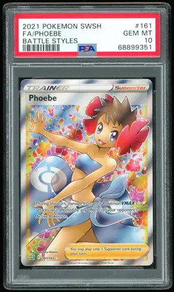 2021 POKEMON SWSH05: Battle Styles Phoebe (Full Art) 161/163 / Ultra Rare PSA 10 - Image 1