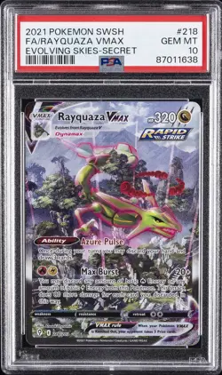 2021 POKEMON SWORD & SHIELD EVOLVING SKIES SECRET FULL ART/RAYQUAZA VMAX PSA 10 - Image 1