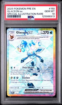 2025 POKEMON PRE EN-PRISMATIC EVOLUTIONS #150 GLACEON EX PSA 10 - Image 1