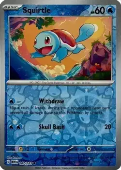 Squirtle 007/165 151 Reverse Holo Common NM 2023 - Image 2